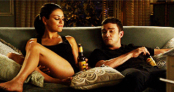 mila kunis drinking GIF