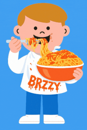 Pasta Spaghetti GIF by Brzzy