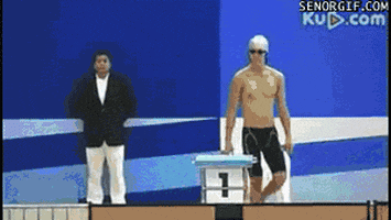 belly flop swimming GIF