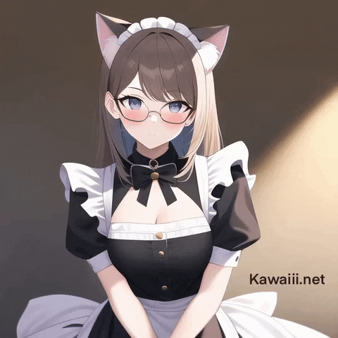 kawaiii_net girl glasses maid kawaiii GIF