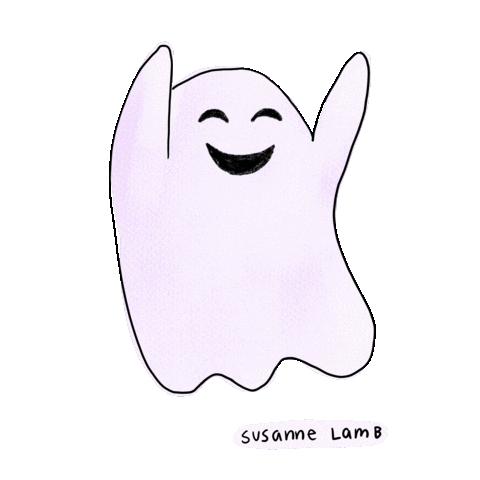 Happy Ghost Sticker by Susanne Lamb