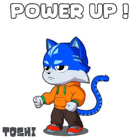 Level Up Cat Sticker by Toshithecat