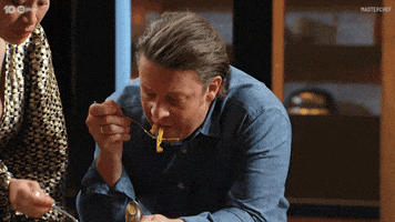 Jamie Oliver Eating GIF by MasterChefAU