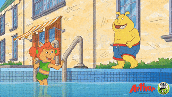 Jumping In Pool Party GIF by PBS KIDS
