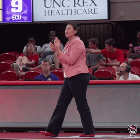 Cheering Coach GIF by NC State Athletics