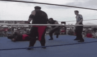 spearing pro wrestling GIF by Brimstone (The Grindhouse Radio, Hound Comics)