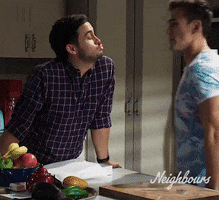 Aaron Brennan Kiss GIF by Neighbours (Official TV Show account)