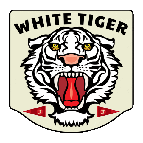 White Tiger Sticker by Pyzel Surfboards