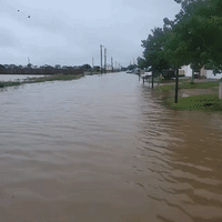 Roads Flooded in Galveston, Texas, After Storm Nicholas Hits Gulf Coast