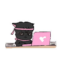 Cat Working Sticker