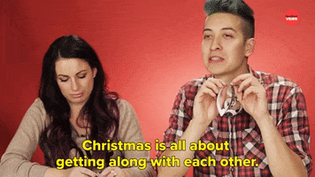 Christmas Getting Along GIF by BuzzFeed