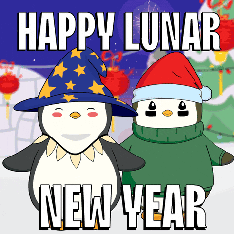 New Year Dragon GIF by Pudgy Penguins