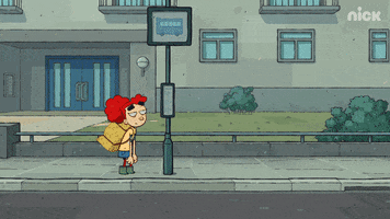 Tired Bus Stop GIF by Nickelodeon