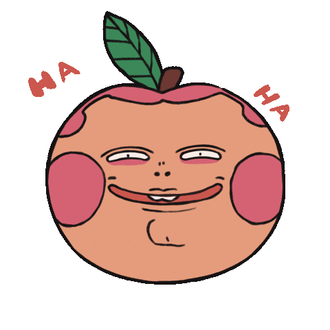 Peach Laughing Sticker by Kloodwig