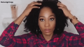 Nervous Black Girl GIF by Natural Girl Wigs