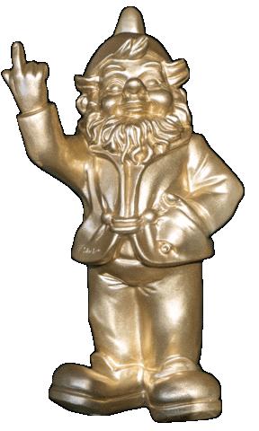 Gold Finger Gartenzwerg Sticker by Jochen Stecker