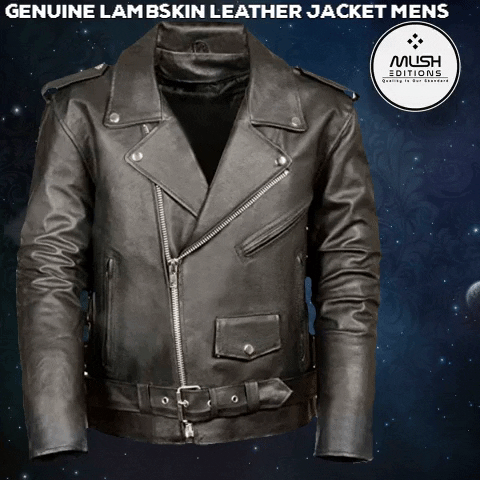 Genuine Lambskin Leather Mens Jacket GIF
