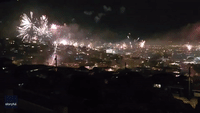 New Year's Fireworks Light Up Sky Over Honolulu