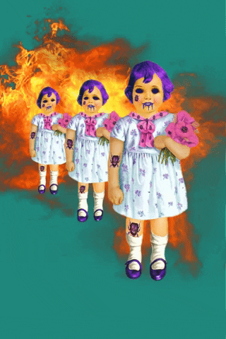 Halloween Creepy Dolls GIF by TheGrungeMonkey