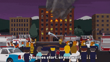 watching building fire GIF by South Park 