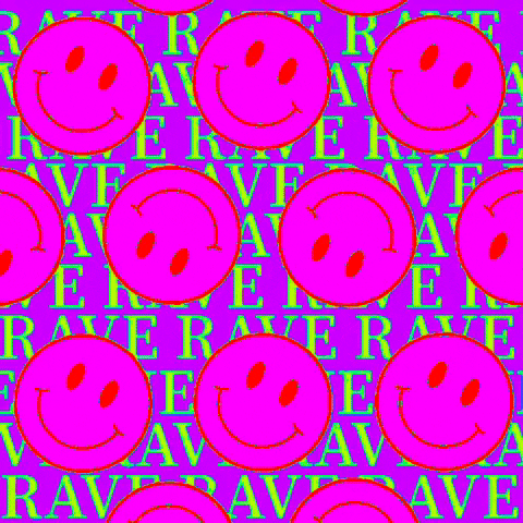 timpoulton trippy rave wallpaper smiley face GIF