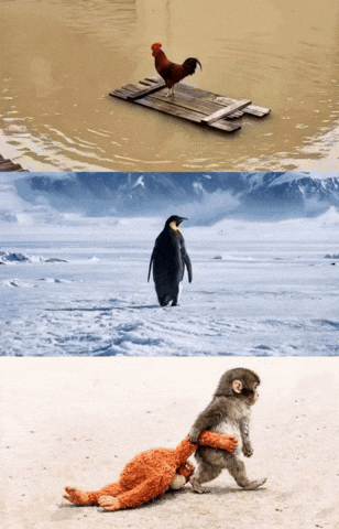 Penguin Monkey GIF