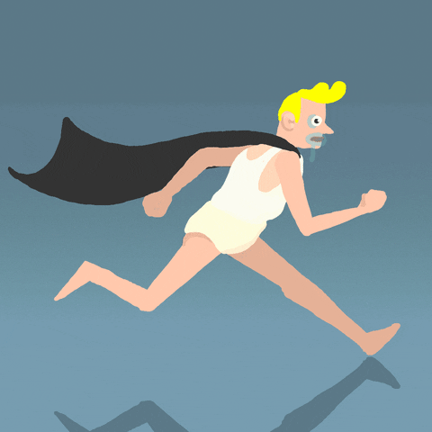 Superhero Running GIF by michael tripolt / atzgerei