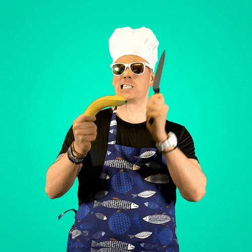 banana chef GIF by Universal Music Finland