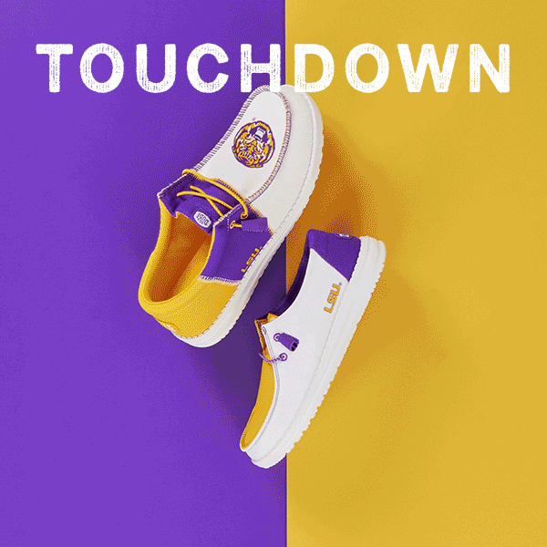 heydude_shoes touchdown lsu collegefootball geauxtigers GIF