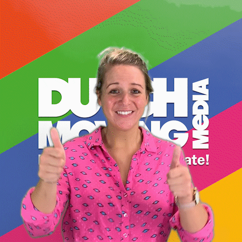 DutchMovingMedia thumbs up thumb happy girl dmm GIF