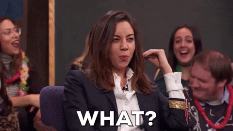 GIF: what, mad, aubrey plaza, the chris gethard show, offended ...