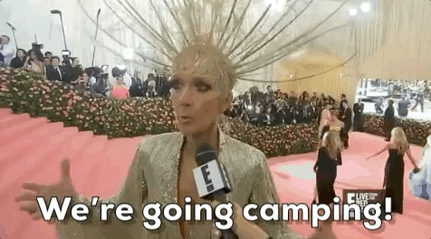 camping celine dion GIF by E!