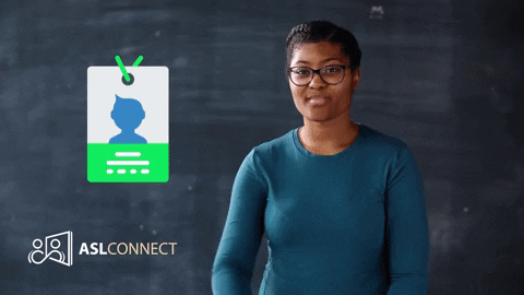 American Sign Language Id Badge GIF by ASL Connect - Find & Share on GIPHY