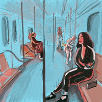 Traveling Public Transportation GIF by BrittDoesDesign