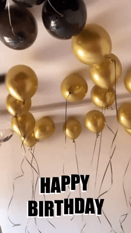 Bulledoree happy birthday balloons GIF