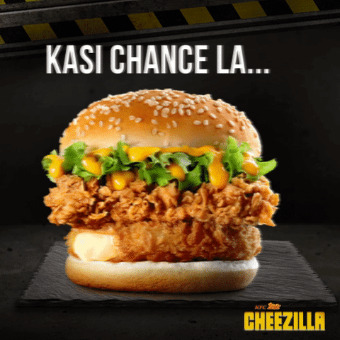 cheezilla kasi chance GIF by KFC Malaysia