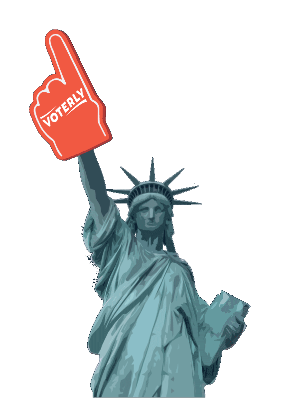Statue Of Liberty Politics Sticker by Voterly for iOS & Android GIPHY