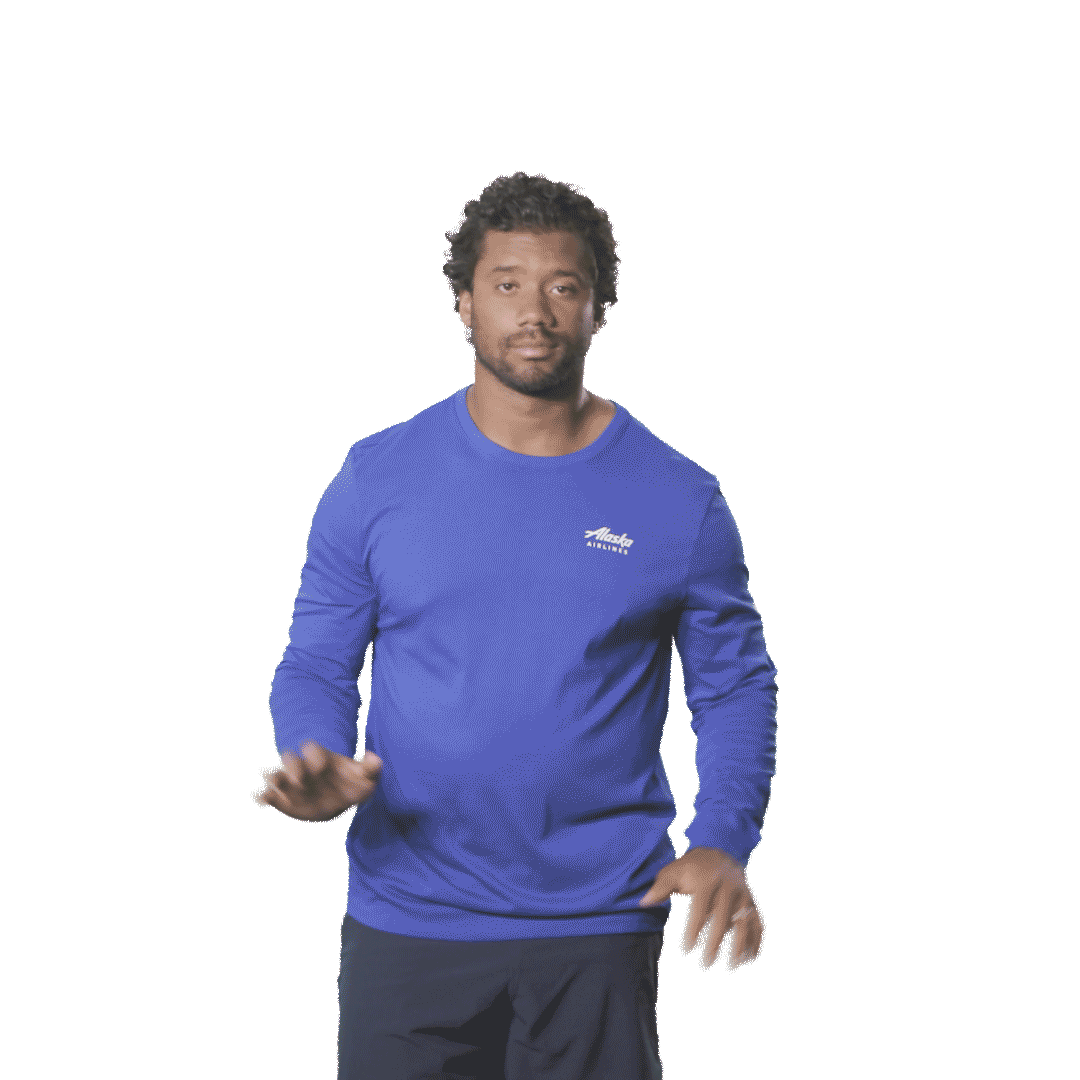 Russell Wilson Football Sticker by Alaska Airlines for iOS