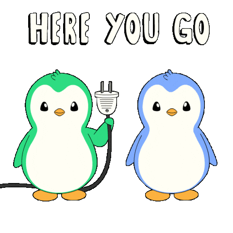 Penguin Here You Go Sticker by Abster