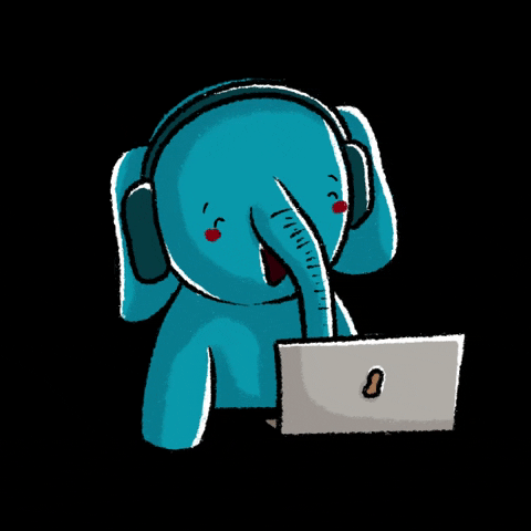 Dramblys laptop elephant headphone dramblys GIF
