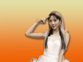 Video gif. Yoo Yeon-Jung winks and salutes us, cartoon puffs of air coming off her fingers for emphasis.