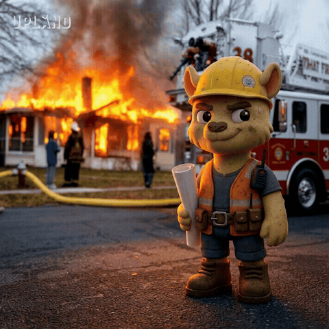 Burning House Smoke GIF