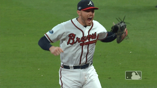 funny gifs  Baseball guys, Atlanta braves, Freeman