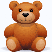 Digital art gif. A cartoon brown teddy bear wraps its arms arounds itself in a warm bear hug. 
