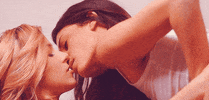 lesbian couple kiss GIF