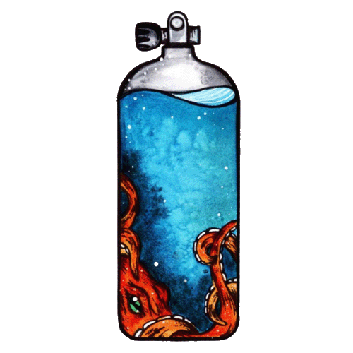 Tank Octopus Sticker by North Country Craft