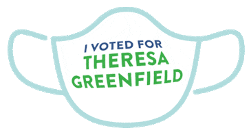 2020 Elections Mask Sticker by Theresa Greenfield for Iowa