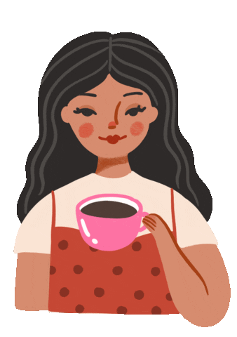 Coffee Time Girl Sticker by Sasa Khalisa