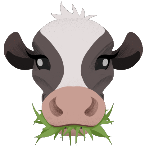 Cow Head Eating Sticker by Terra Nostra
