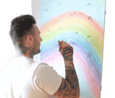 mariokochdesign rainbow shocked shock painting GIF